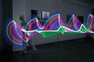 light in motion, fluorescent lamp (time exposure), 2001