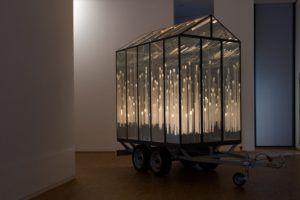almost, metal mirror plexiglas trailer led, osthaus museum, hagen, 2013