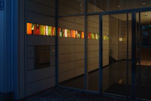 light and colour, laserchrome slide metal glass, deka immobilien investment frankfurt, leomax munich, germany, 2003