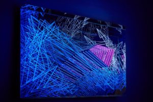 fractal, metall spiegel plexiglas led licht dmx-steuerung, samuelis baumgarte galerie, bielefeld, 2016